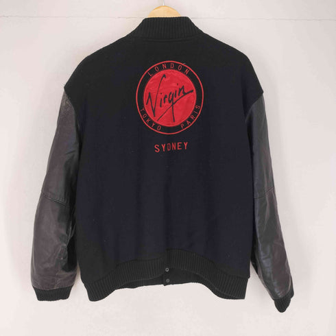 Virgin records レザー切替 スタジャン メンズ import:XL