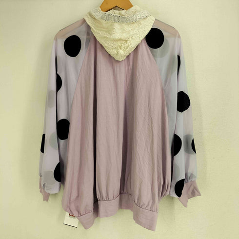 スカラー ScoLar SCOLARロゴテープ ドットシフォン×レースパーカ レディース JPN:M