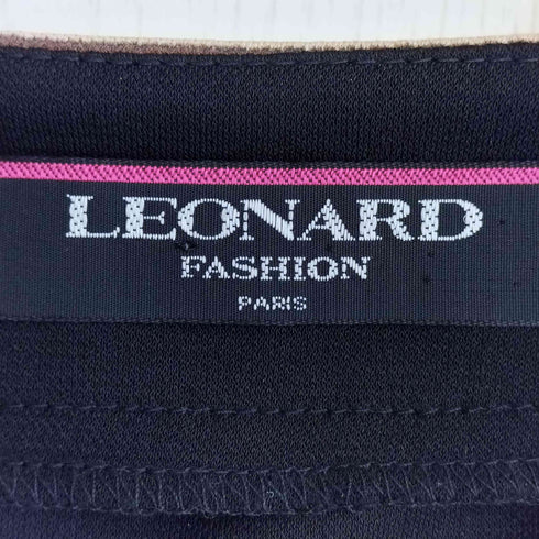 レオナール LEONARD 総柄 ロゴボタン カーディガン レディース LL