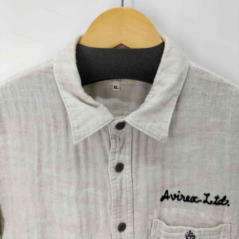 アヴィレックス AVIREX TYPE BLUE L/S リネンガーゼシャツ メンズ import:XL