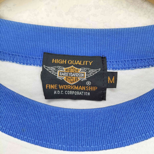 ハーレーダビッドソン HARLEY-DAVIDSON ナンバリング星条旗プリントリンガーTシャツ メンズ JPN:M