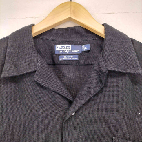 ポロバイラルフローレン Polo by RALPH LAUREN 90s CLAYTON リネン混 開襟S/S シャツ メンズ JPN:L