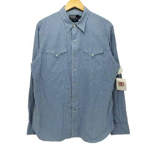 ポロバイラルフローレン Polo by RALPH LAUREN 90S WESTERN CLASSIC FIT ギンガムチェック ウエスタンL/Sシャツ メンズ L