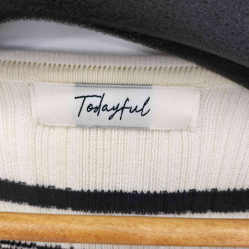 トゥデイフル TODAYFUL マルチボーダー リブノースリーブワンピース レディース