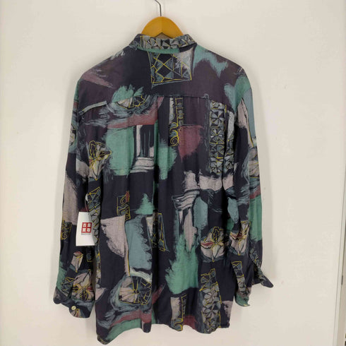 karboon フランス製 レーヨン100% 総柄L/Sシャツ メンズ import:XL