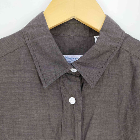 フィナモレ FINAMORE イタリア製 コットンリネン シャツワンピース レディース 40