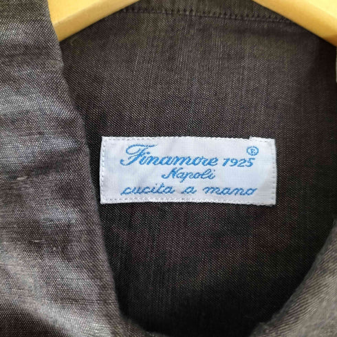 フィナモレ FINAMORE イタリア製 コットンリネン シャツワンピース レディース 40