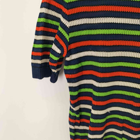 イヴサンローラン Yves Saint Laurent レーヨン混 S/S ボーダーコットンニットトップス レディース import:M