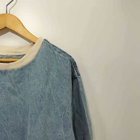 ザラ ZARA サイドジップデニムトレーナー メンズ S
