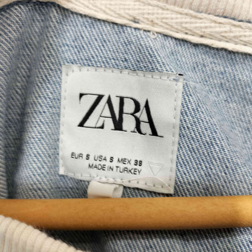 ザラ ZARA サイドジップデニムトレーナー メンズ S