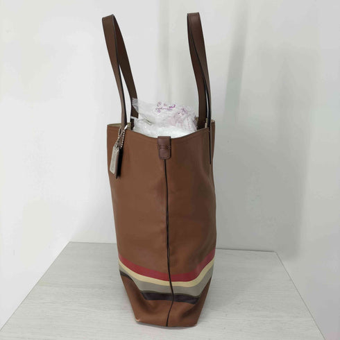 コーチ COACH ボーダープリント レザートートバッグ レディース