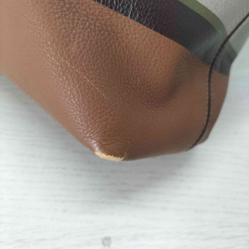 コーチ COACH ボーダープリント レザートートバッグ レディース