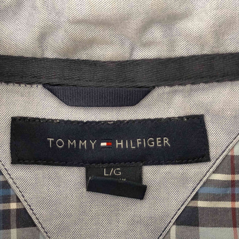 トミーヒルフィガー TOMMY HILFIGER ロゴ刺繍 ワンポケットボタンダウンS/Sチェックシャツ メンズ import:L