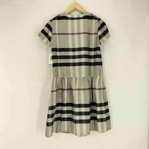 バーバリーロンドン BURBERRY LONDON チェック柄 コットンシルクフロントフリルワンピース cotton&silk レディース 160A