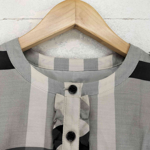 バーバリーロンドン BURBERRY LONDON チェック柄 コットンシルクフロントフリルワンピース cotton&silk レディース 160A