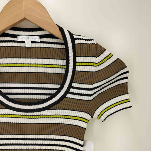 ポールカ PAULE KA イタリア製 ボーダー S/S ニット トップ レディース import:S