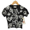 アルベルタフェレッティ ALBERTA FERRETTI PHILOSOPHY イタリア製 Vネック 総柄 Tシャツ チビT Y2K レディース