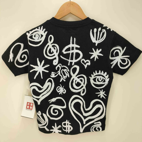 アルベルタフェレッティ ALBERTA FERRETTI PHILOSOPHY イタリア製 Vネック 総柄 Tシャツ チビT Y2K レディース