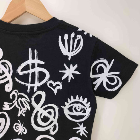 アルベルタフェレッティ ALBERTA FERRETTI PHILOSOPHY イタリア製 Vネック 総柄 Tシャツ チビT Y2K レディース