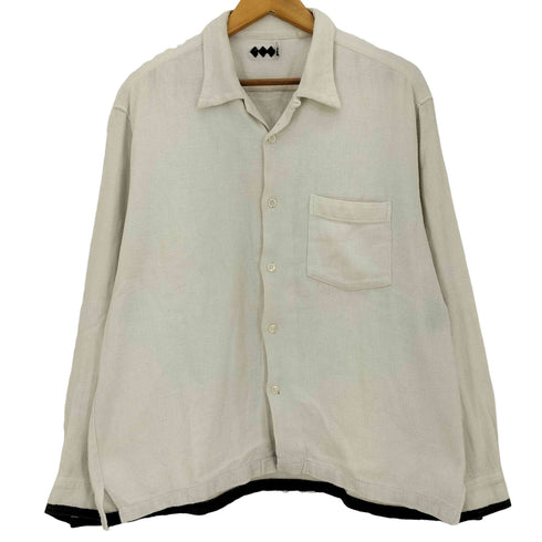 グッドイナフ GOODENOUGH 00S 初期タグ FINESSE オープンカラー 無地 ラインネルシャツ メンズ JPN:L