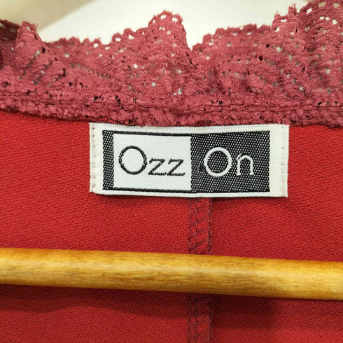 Ozzon Y2K フェアリーグランジ 異素材切替 総柄 フラワー刺繍 パワーネット ブラウス レディース