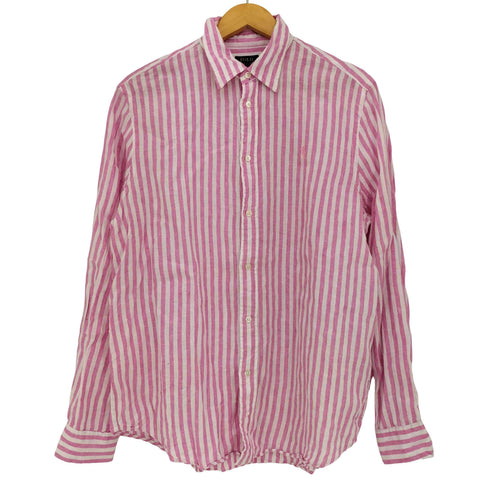 ポロラルフローレン POLO RALPH LAUREN RELAXED FIT リネン100 ボタンダウンシャツ レディース import:L