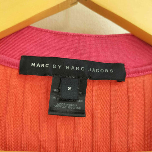 マークバイマークジェイコブス Marc by Marc Jacobs シルク Vネック ブロックカラー リブ ニットカーディガン レディース import:S