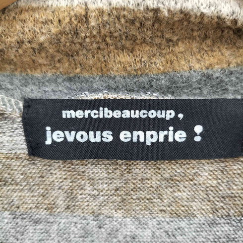 メルシーボークージュヴゾンプリ mercibeaucoup jevous enprie クッションカラー ボーダー ジップアップ ニット レディース JPN:1