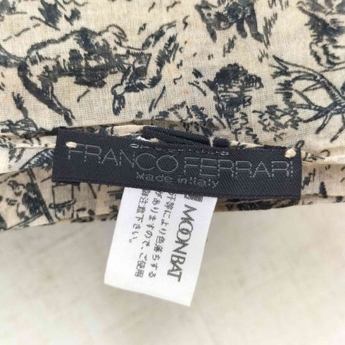 FRANCO FERRARI イタリア製 総柄 シルク コットン 大判 スカーフ レディース