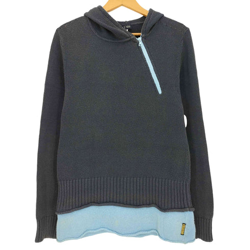 アルマーニジーンズ ARMANI JEANS バイアスジップ コットン ニットフーディー ニットパーカー メンズ import:XL