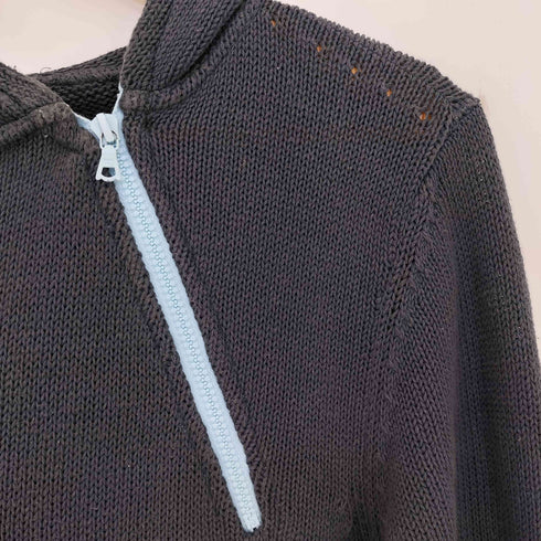 アルマーニジーンズ ARMANI JEANS バイアスジップ コットン ニットフーディー ニットパーカー メンズ import:XL
