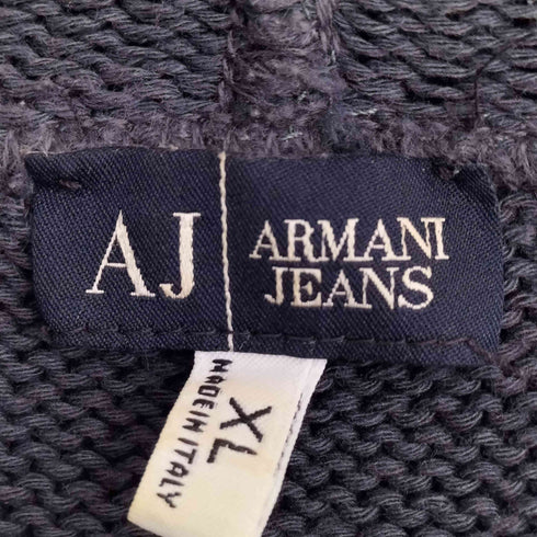 アルマーニジーンズ ARMANI JEANS バイアスジップ コットン ニットフーディー ニットパーカー メンズ import:XL
