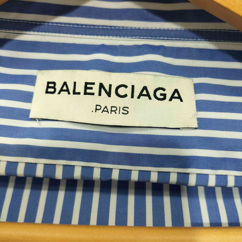 バレンシアガ BALENCIAGA 17SS デムナ期 ピンチドカラーオーバーサイズストライプシャツ メンズ UK:36