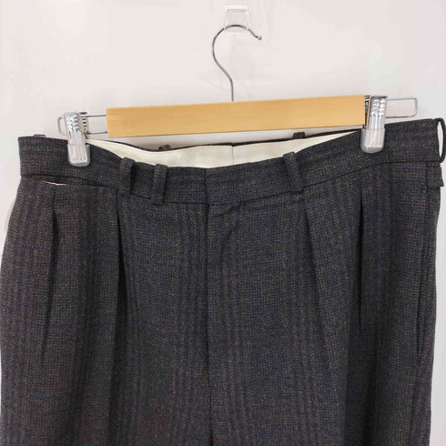 マーティーアンドサンズ MAATEE&SONS jeffery ウール チェック柄 2タック サイドバックル パンツ メンズ JPN:3