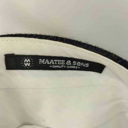 マーティーアンドサンズ MAATEE&SONS jeffery ウール チェック柄 2タック サイドバックル パンツ メンズ JPN:3