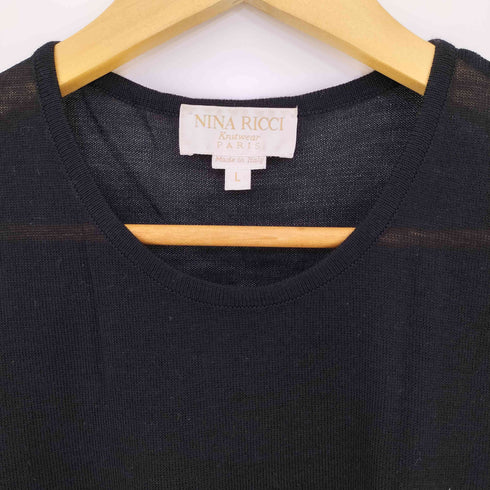 ニナリッチ NINA RICCI ウールシルク 編み地切替 ニット レディース import:L