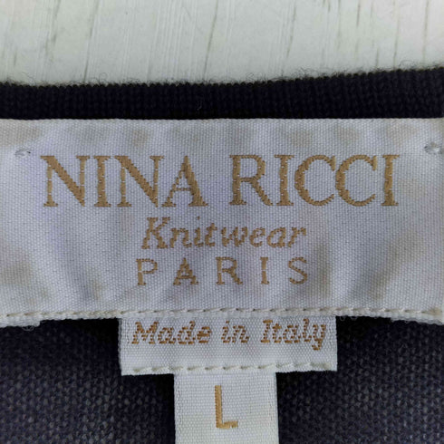 ニナリッチ NINA RICCI ウールシルク 編み地切替 ニット レディース import:L