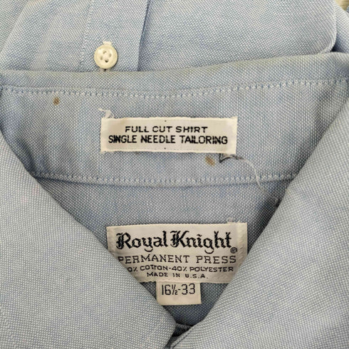 ロイヤルナイト Royal Knight 80-90s USA製 FULL CUT SHIRT ワンポケットボタンダウンL/Sシャツ メンズ 16 1/2-33