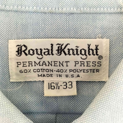 ロイヤルナイト Royal Knight 80-90s USA製 FULL CUT SHIRT ワンポケットボタンダウンL/Sシャツ メンズ 16 1/2-33