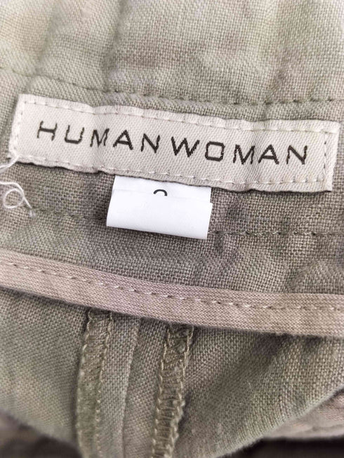 ヒューマンウーマン HUMAN WOMAN リネン タックワイドパンツ レディース 3
