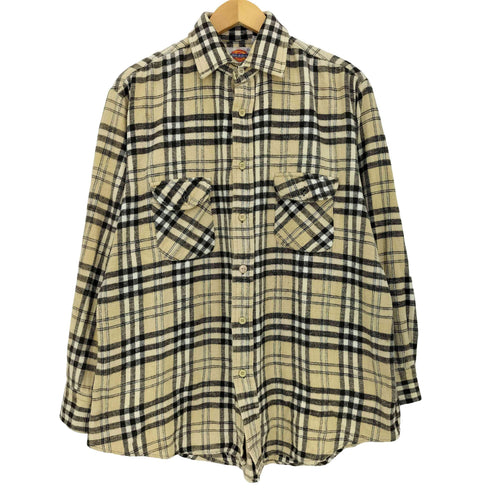 ディッキーズ Dickies 70-80s 白タグ チェック柄 ネルシャツ メンズ import:L