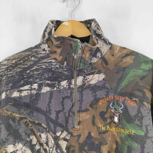 ジャージーズ JERZEES 90s リアルツリーカモ柄 ハーフジップスウェット メンズ import:XL
