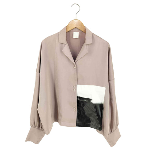 ハレ HARE HAZE クロップドシャイニングシャツ レディース