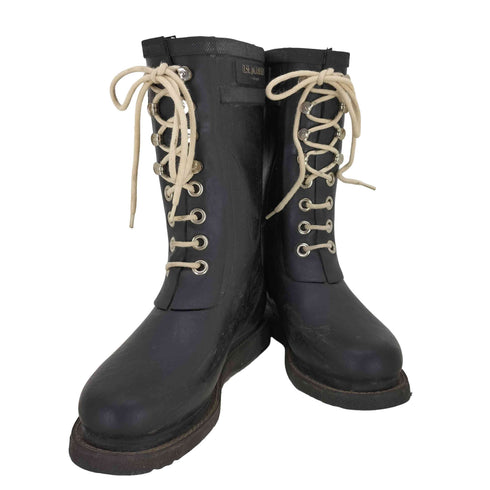 ILSE JACOBSEN レースアップブーツ ハーフ丈 BLACK レディース JPN:36