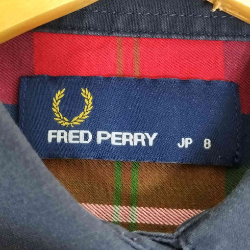 フレッドペリー FRED PERRY ロゴ刺繍 チェック クレリックシャツ レディース 8