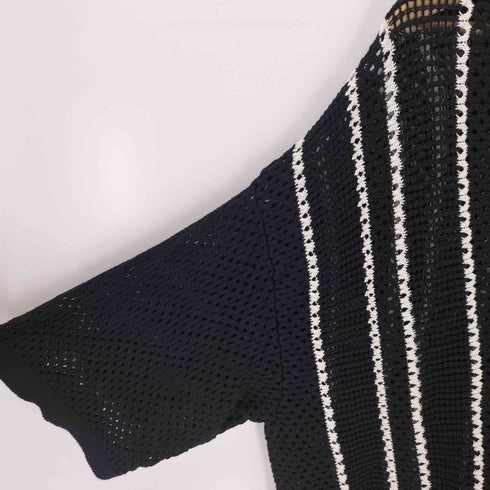 エビセンスケートボーズ Evisen skateboards STRIPE CROCHET SHIRT メンズ JPN:L