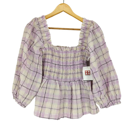 ガニー Ganni Seersucker Check Smock Top レディース 34