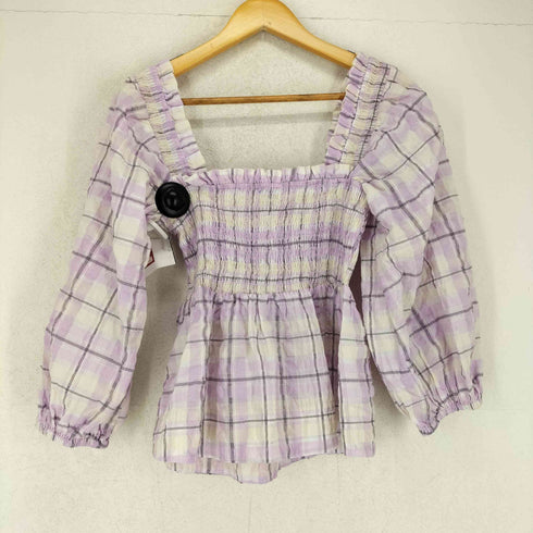 ガニー Ganni Seersucker Check Smock Top レディース 34