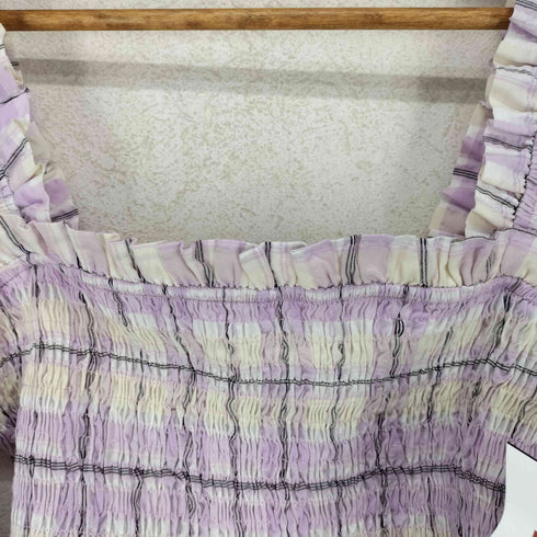 ガニー Ganni Seersucker Check Smock Top レディース 34