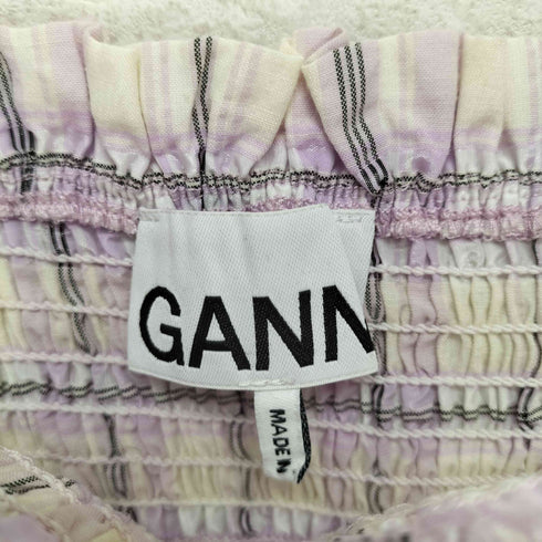 ガニー Ganni Seersucker Check Smock Top レディース 34